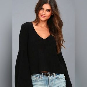 Free People Damsel Bell Sleeve Cable Knit Sweater